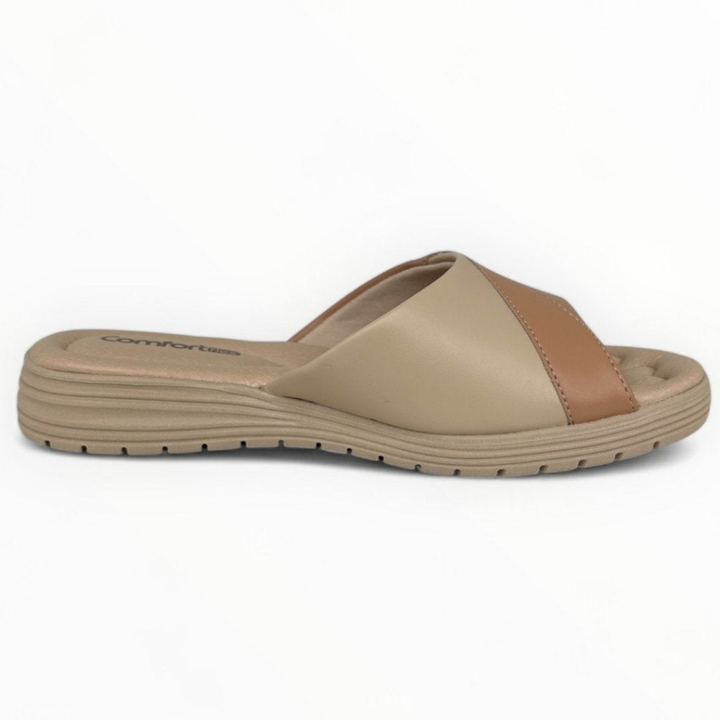 Sandália Feminina Caqui Comfortflex