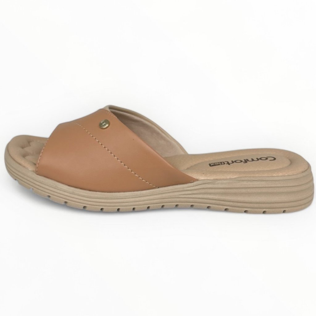 Sandália Feminina Caqui Comfortflex