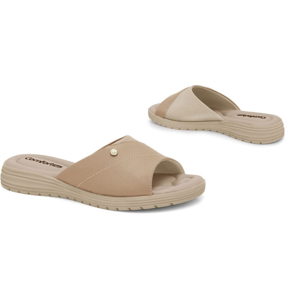 Sandália Feminina Caqui Comfortflex